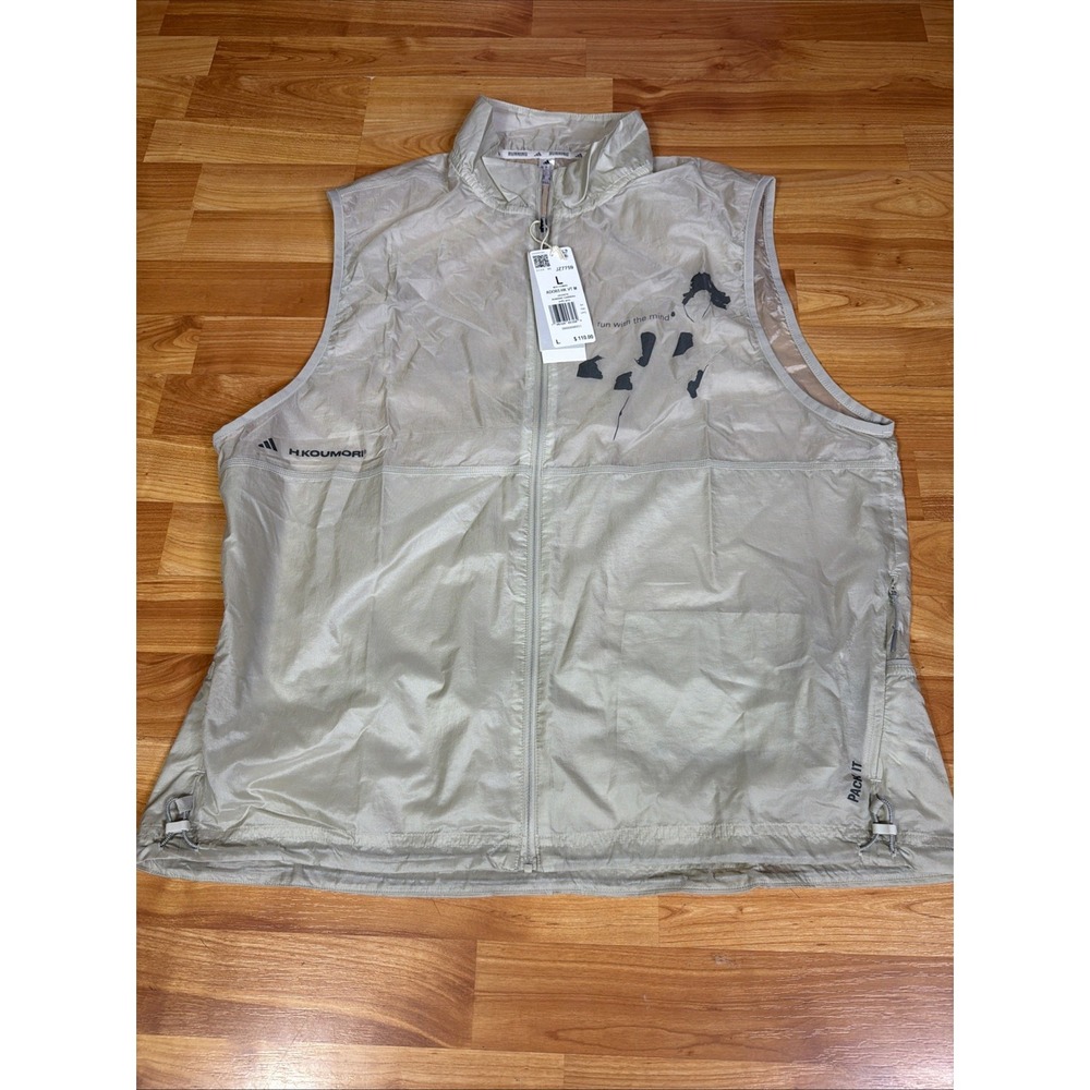 NWT $110 Adidas Hermanos Koumori Adi365 Running Vest Putty Grey Mens Size Large